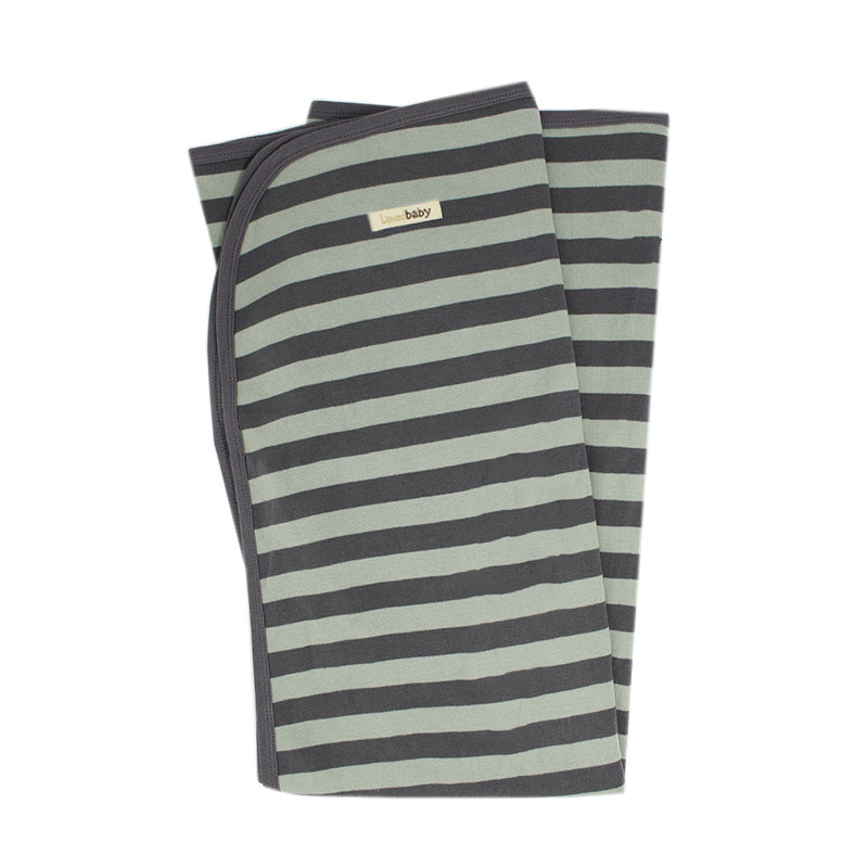 Gray/Seafoam Stripe | Organic Blanket