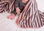 Mauve/Gray Stripe | Organic Blanket