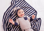 Navy/Light Gray Stripe | Organic Blanket