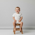 Organic Short Romper - Cabana Stripes