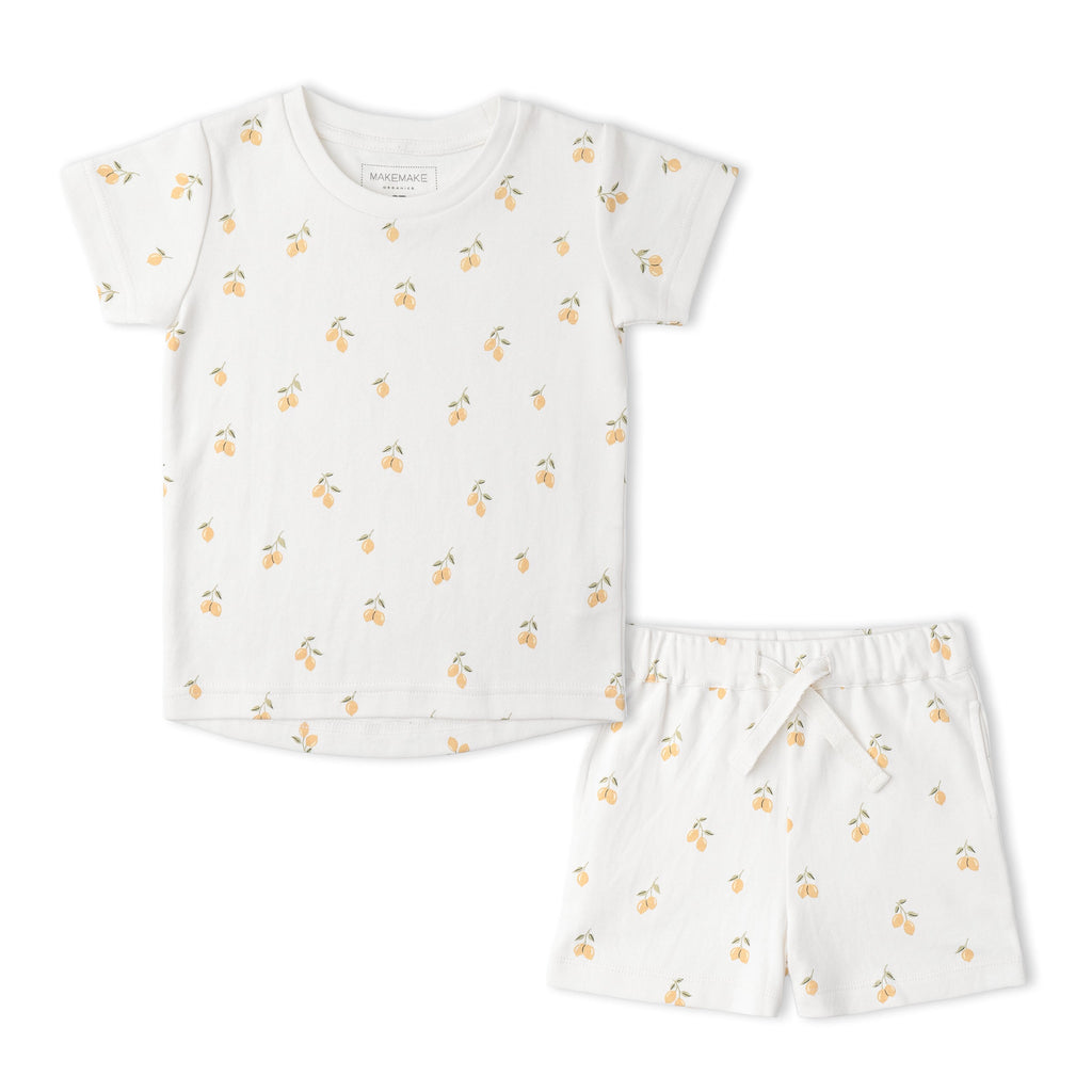 Organic Tee & Shorts Set - Lemons
