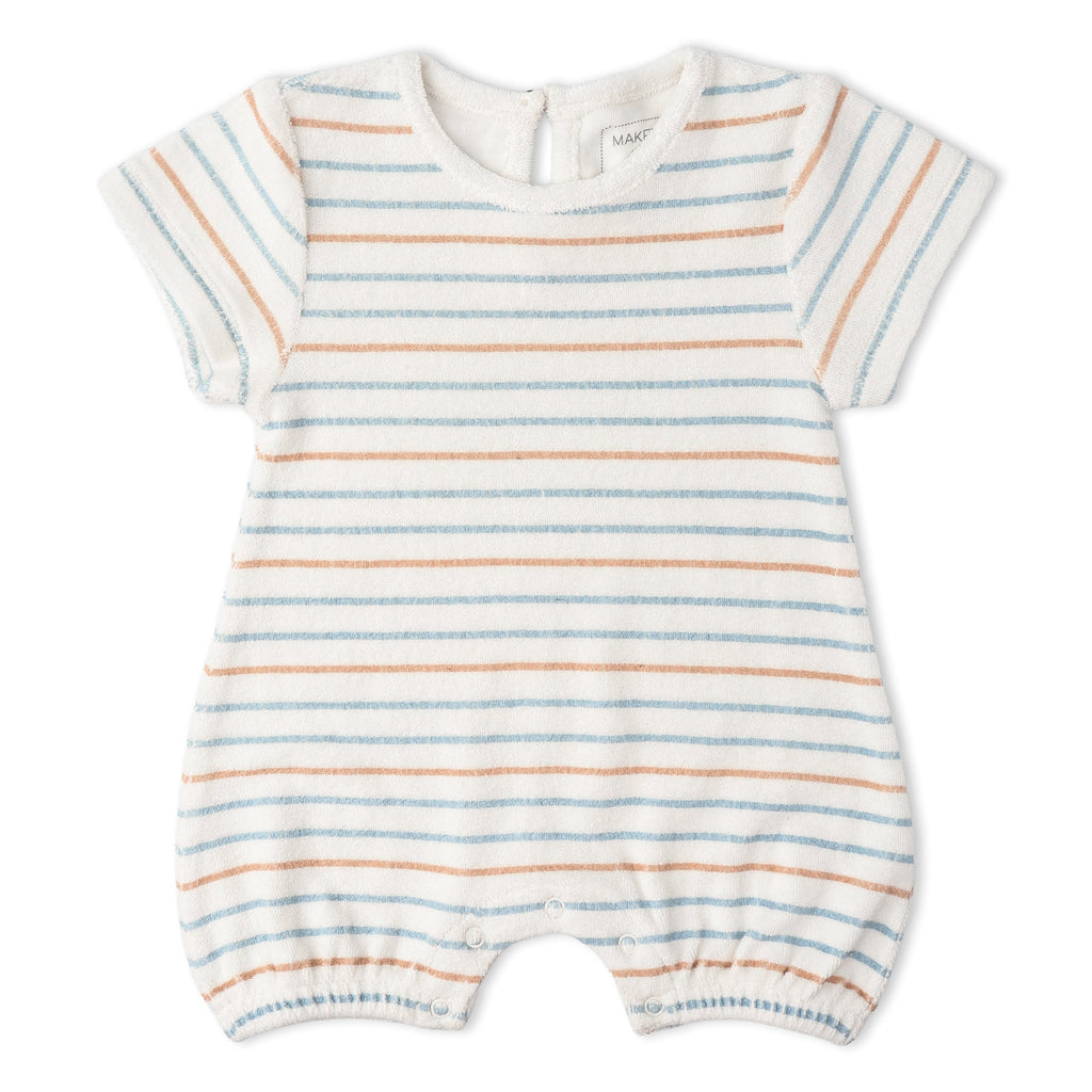 Organic Short Romper - Cabana Stripes