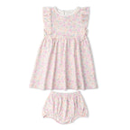 Organic Flutter Dress - Peony
