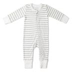Organic 2-Way Zip Romper - Fog Stripes