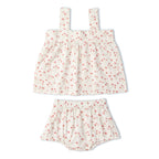 Organic Scalloped Top & Bloomers Set - Pink  Bloom
