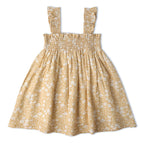 Organic Smocked Sundress - Yellow Blossom
