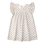 Organic Short Sleeve Flutter Dress - Lavender