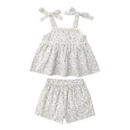 Organic Tie Up Top & Shorts Set - Tulle Floral