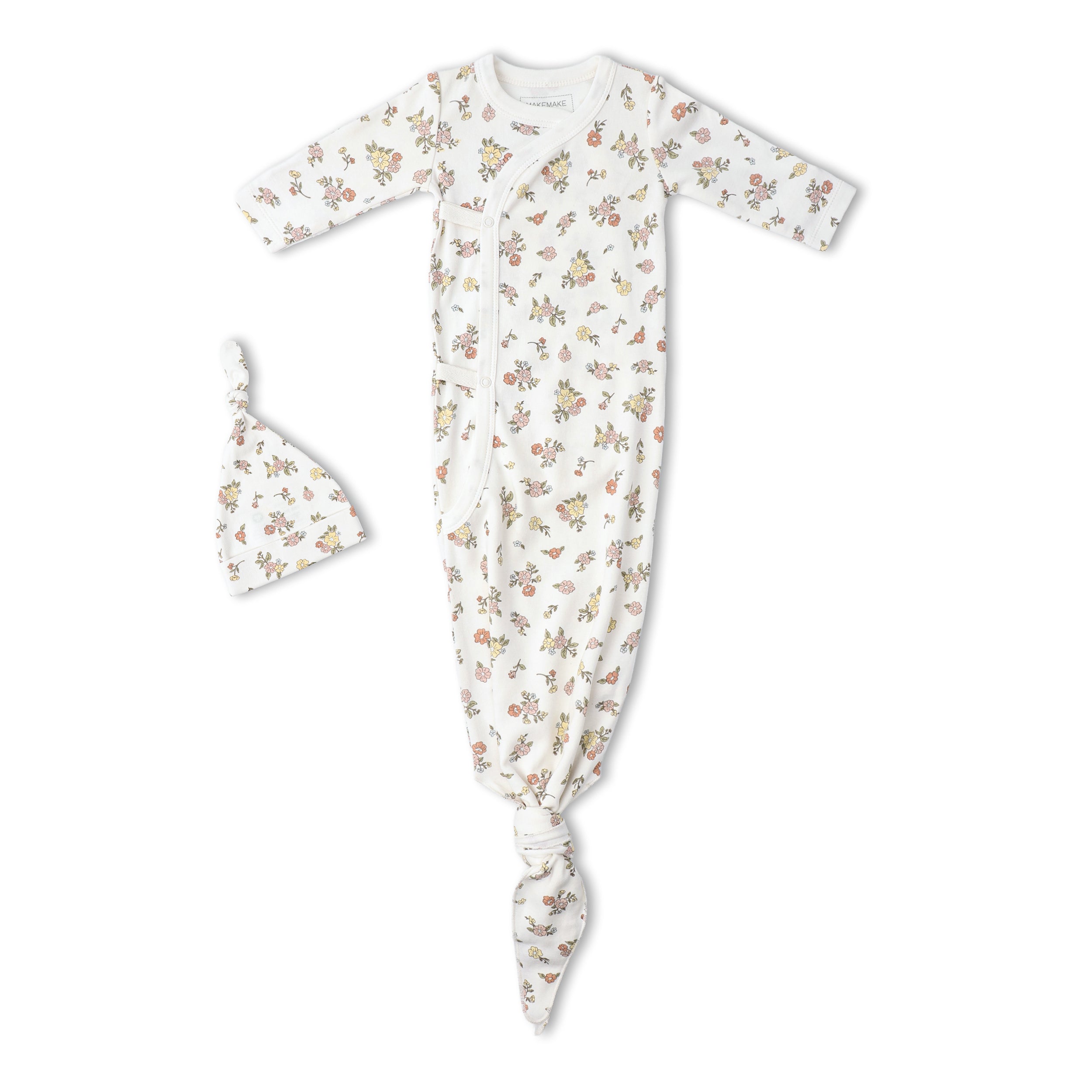 Organic Kimono Knotted Sleep Gown - Meadow