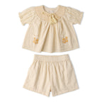 Organic Smocked Top & Shorts Set - Butter Yellow