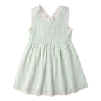 Organic Cross Back Dress - Basil Stripes