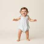 Organic Tie Shoulder Bubble Romper - Ivy Floral