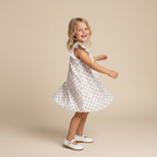 Organic Short Sleeve Flutter Dress - Lavender