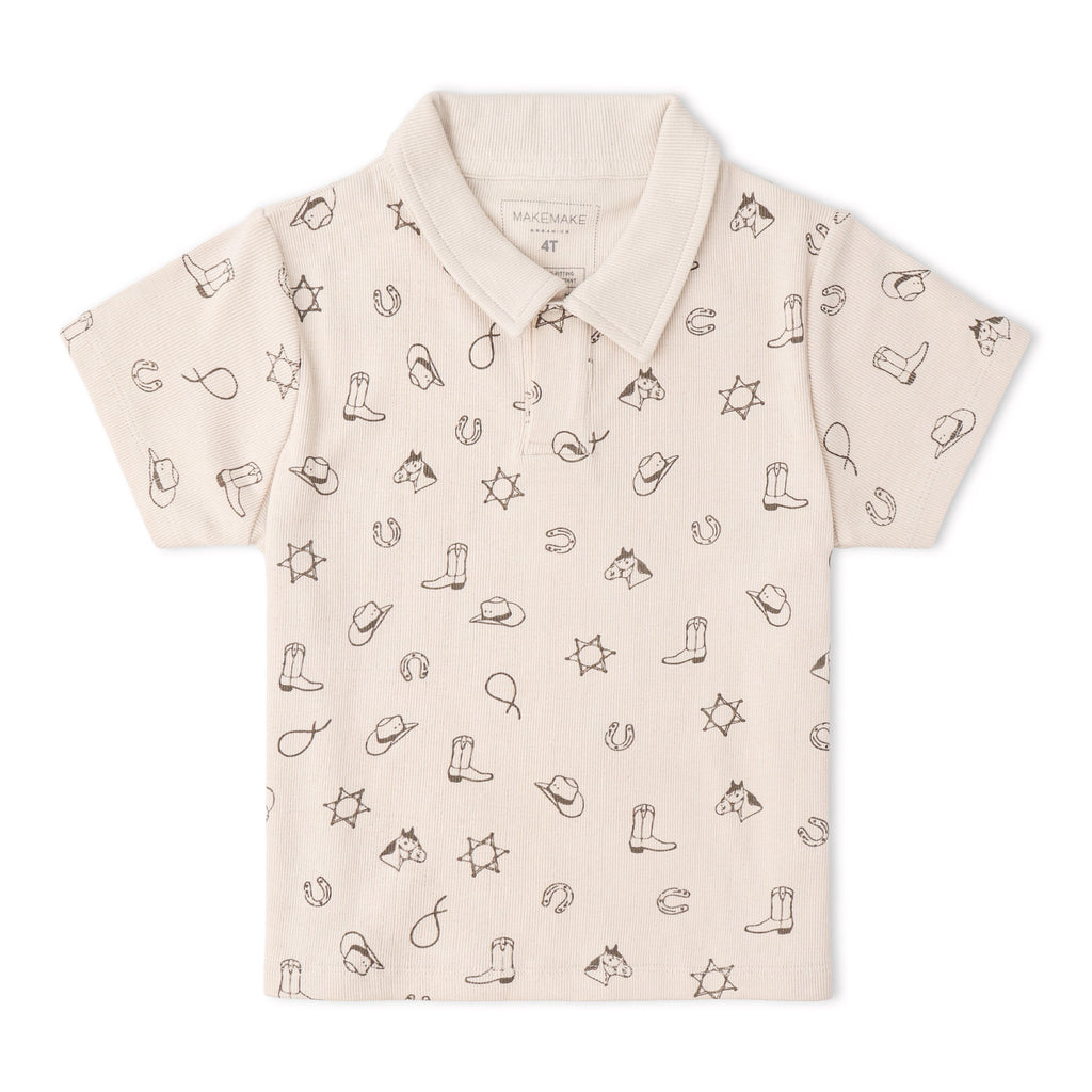 Organic Collar Tee & Shorts Set - Rodeo