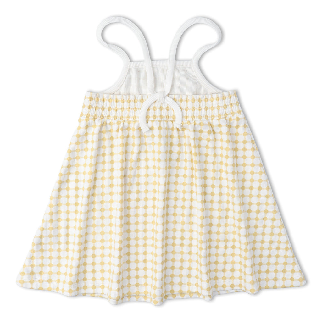 Organic Tie-Back Strap Dress - Dotty Gingham