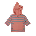 Coral/Light Gray Stripe | Organic Hoodie