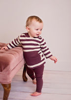 Eggplant/Stone Stripe | Organic Hoodie