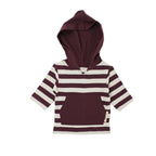 Eggplant/Stone Stripe | Organic Hoodie