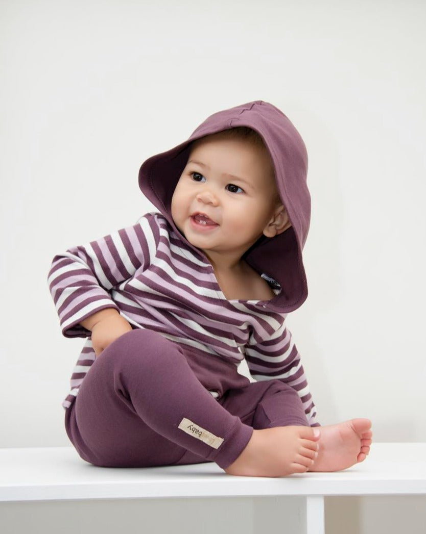 Eggplant Stripe | Organic Hoodie