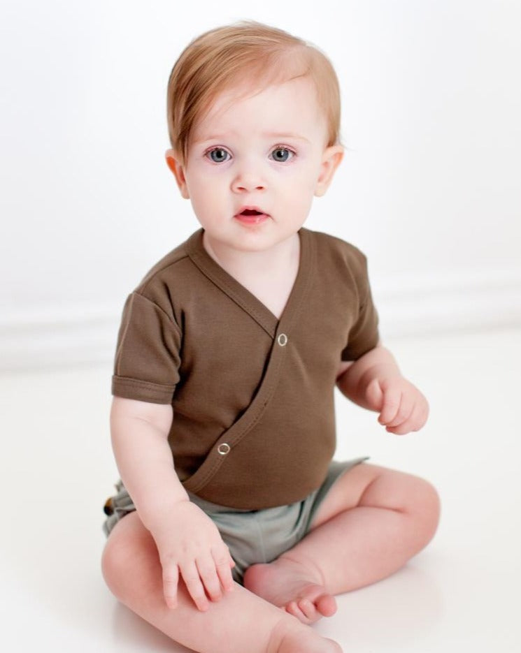 Bark | Organic Short-Sleeve Kimono Bodysuit