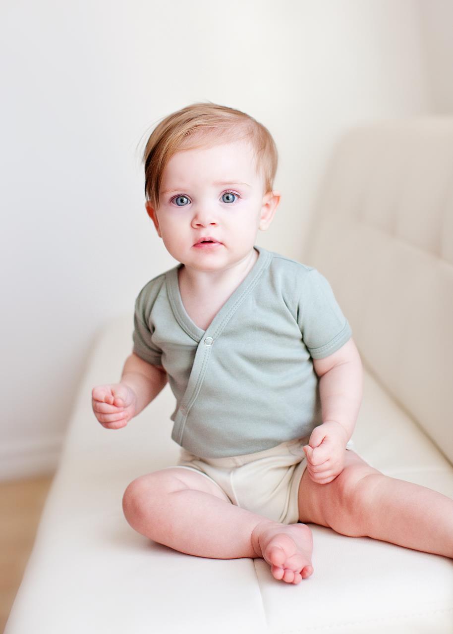Seafoam | Organic Short-Sleeve Kimono Bodysuit