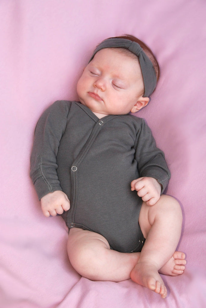 Gray | Organic Kimono Bodysuit