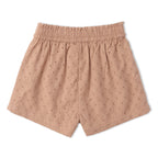 Organic Eyelet Flutter Top And Shorts Set - Clay Eyelet