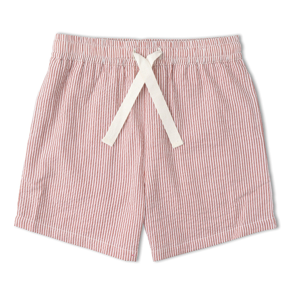 Organic Shirt & Shorts Set - Coral Stripes