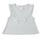 Organic Ruffle Top & Shorts Set - Fog