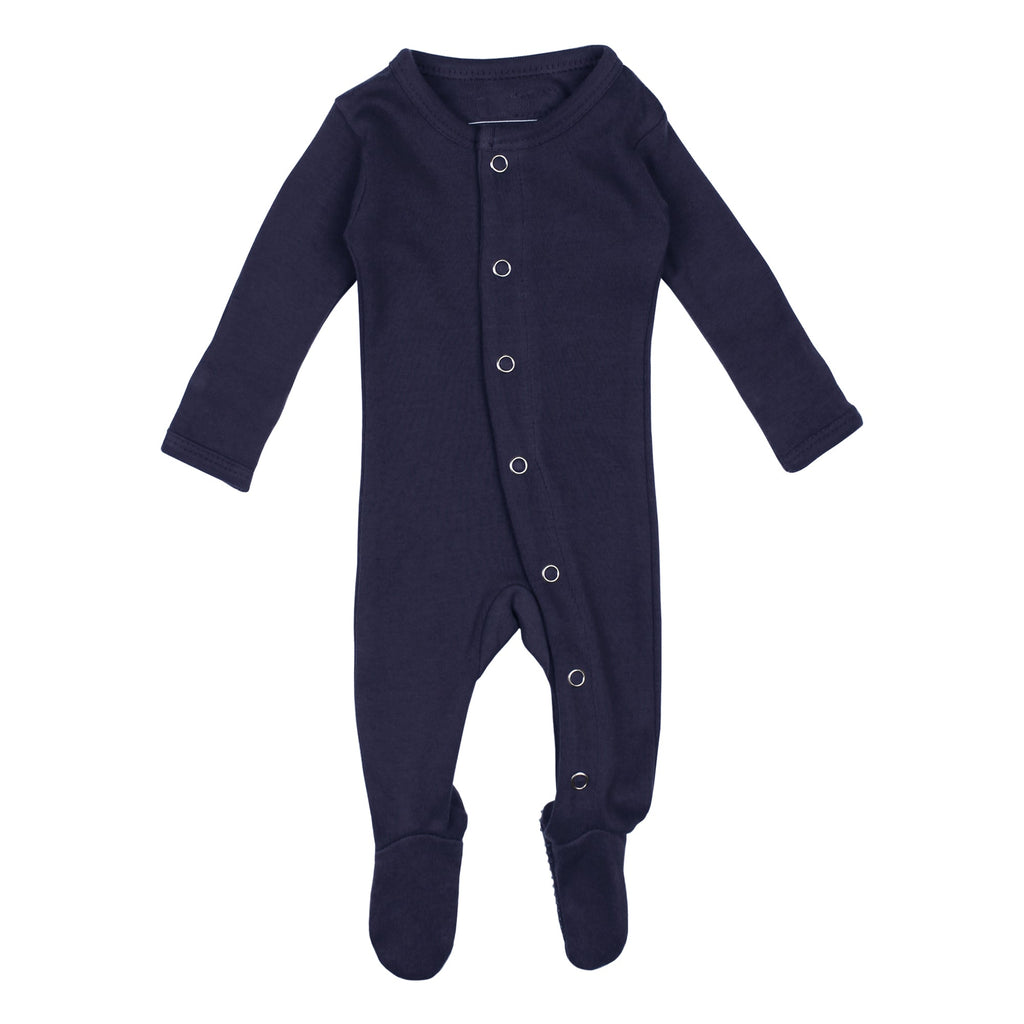 Navy | Organic Snap Footie