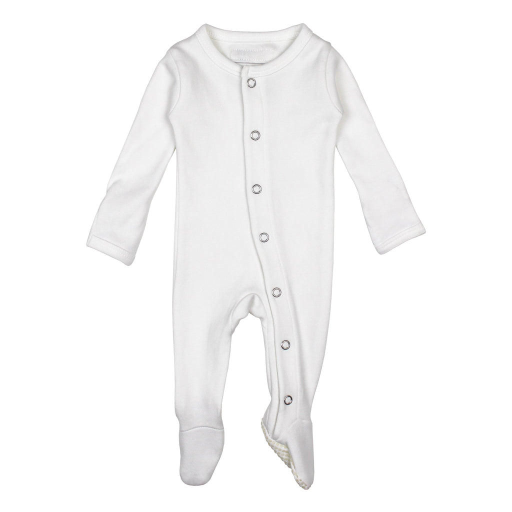 White | Organic Snap Footie