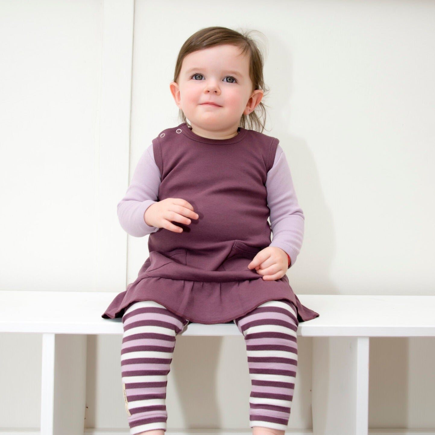 Eggplant Stripe | Organic Leggings