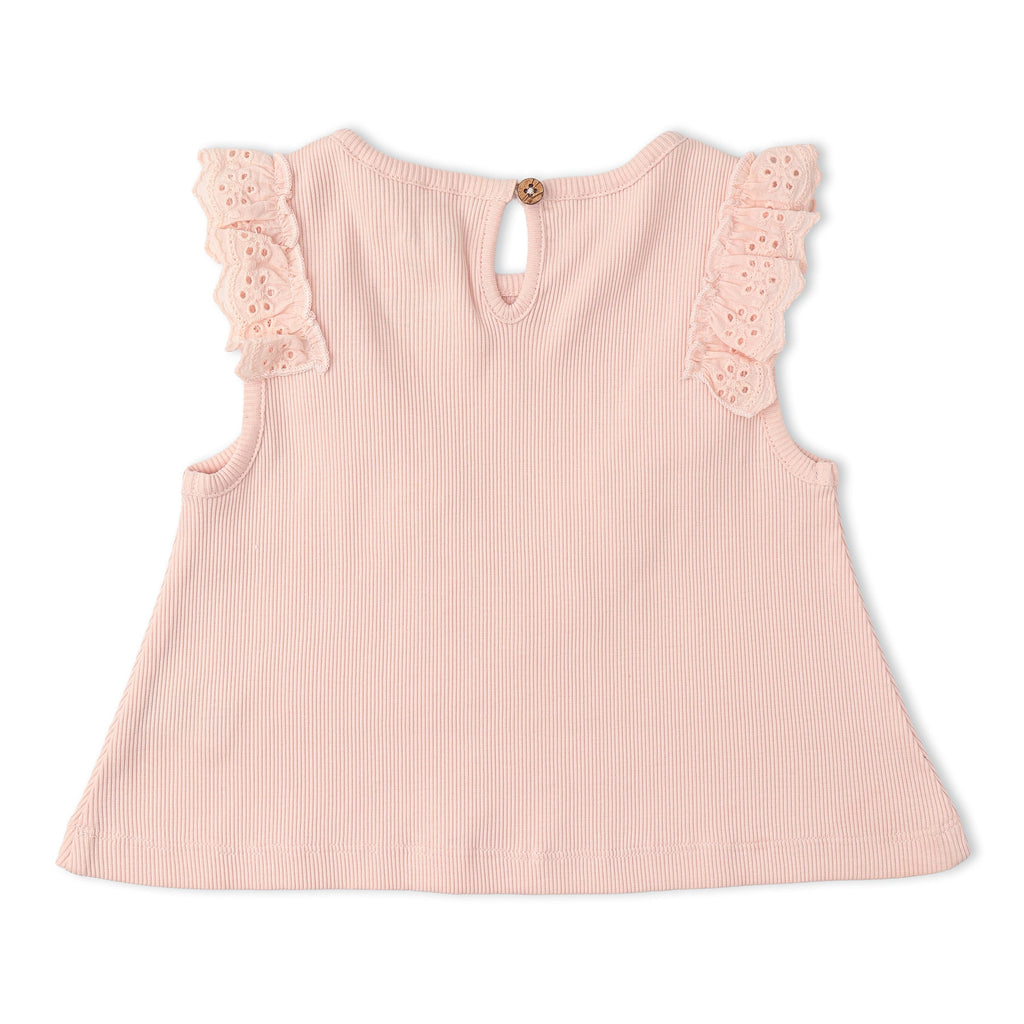 Organic Ruffle Top & Shorts Set - Blush