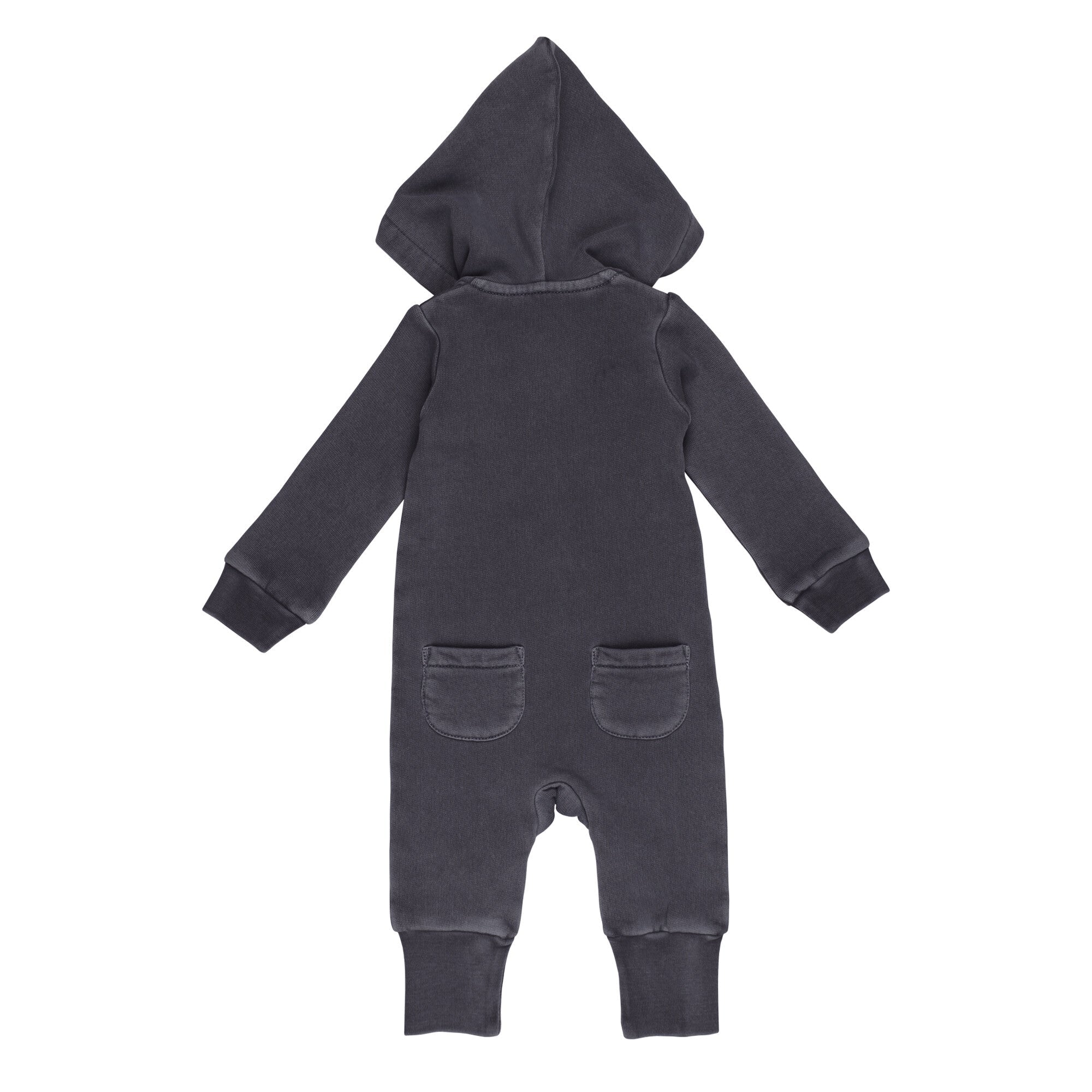Coal | Organic Cozy Zipper Romper