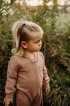 Latte | Organic Cozy Zipper Romper