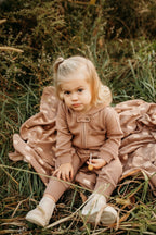 Latte | Organic Cozy Zipper Romper