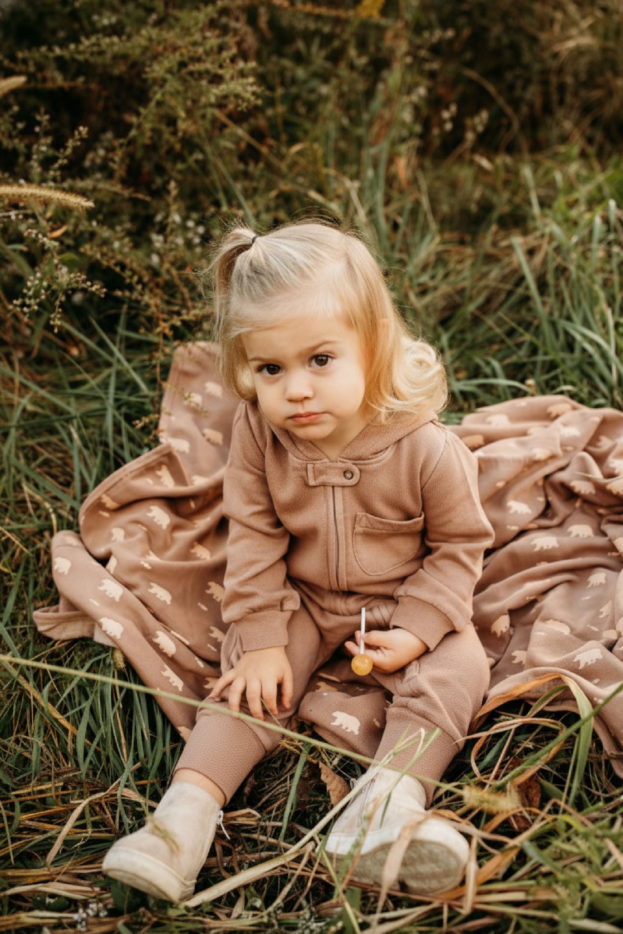 Latte | Organic Cozy Zipper Romper