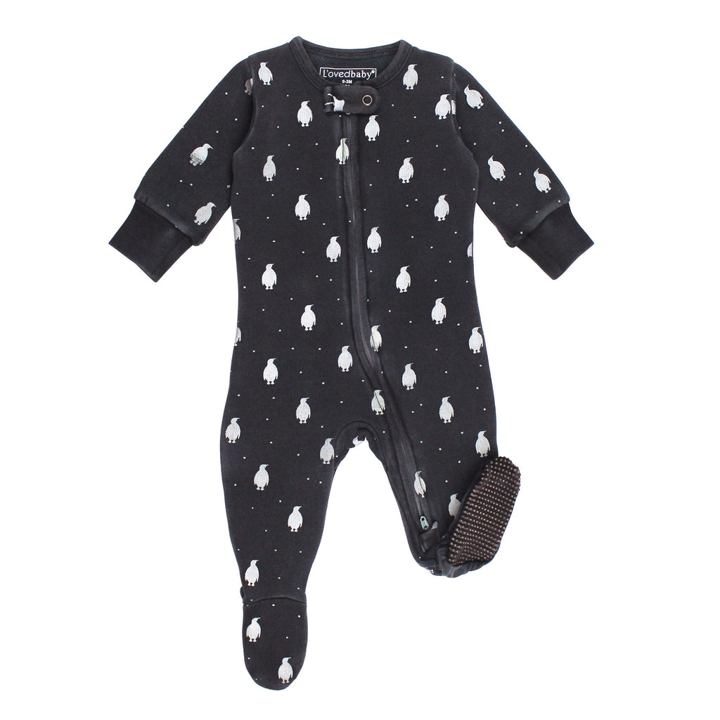 Coal Penguin | Organic Cozy Zipper Footie