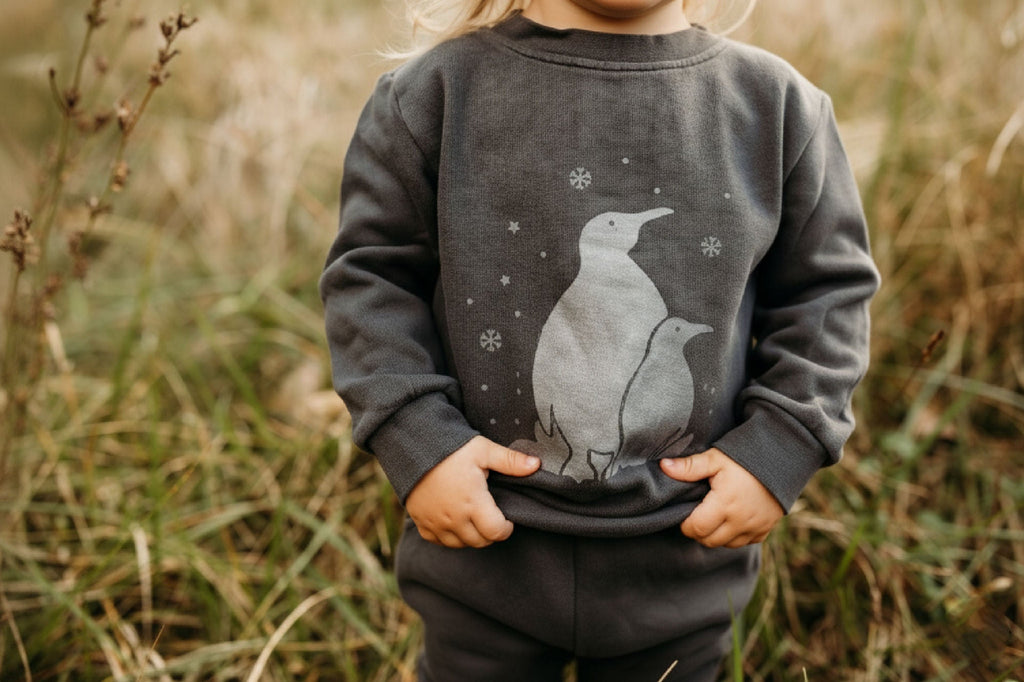 Coal Penguin | Organic Cozy Graphic Sweatshirt & Jogger Set
