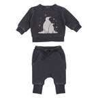 Coal Penguin | Organic Cozy Graphic Sweatshirt & Jogger Set