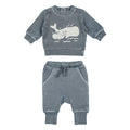 Moonstone Whale | Organic Cozy Graphic Sweatshirt & Jogger Set