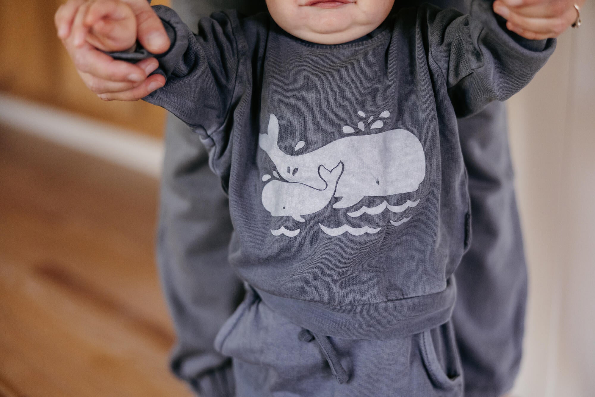 Moonstone Whale | Organic Cozy Graphic Sweatshirt & Jogger Set