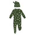 Frosty Pine | Holiday Thermal Zipper Footie & Cap Set