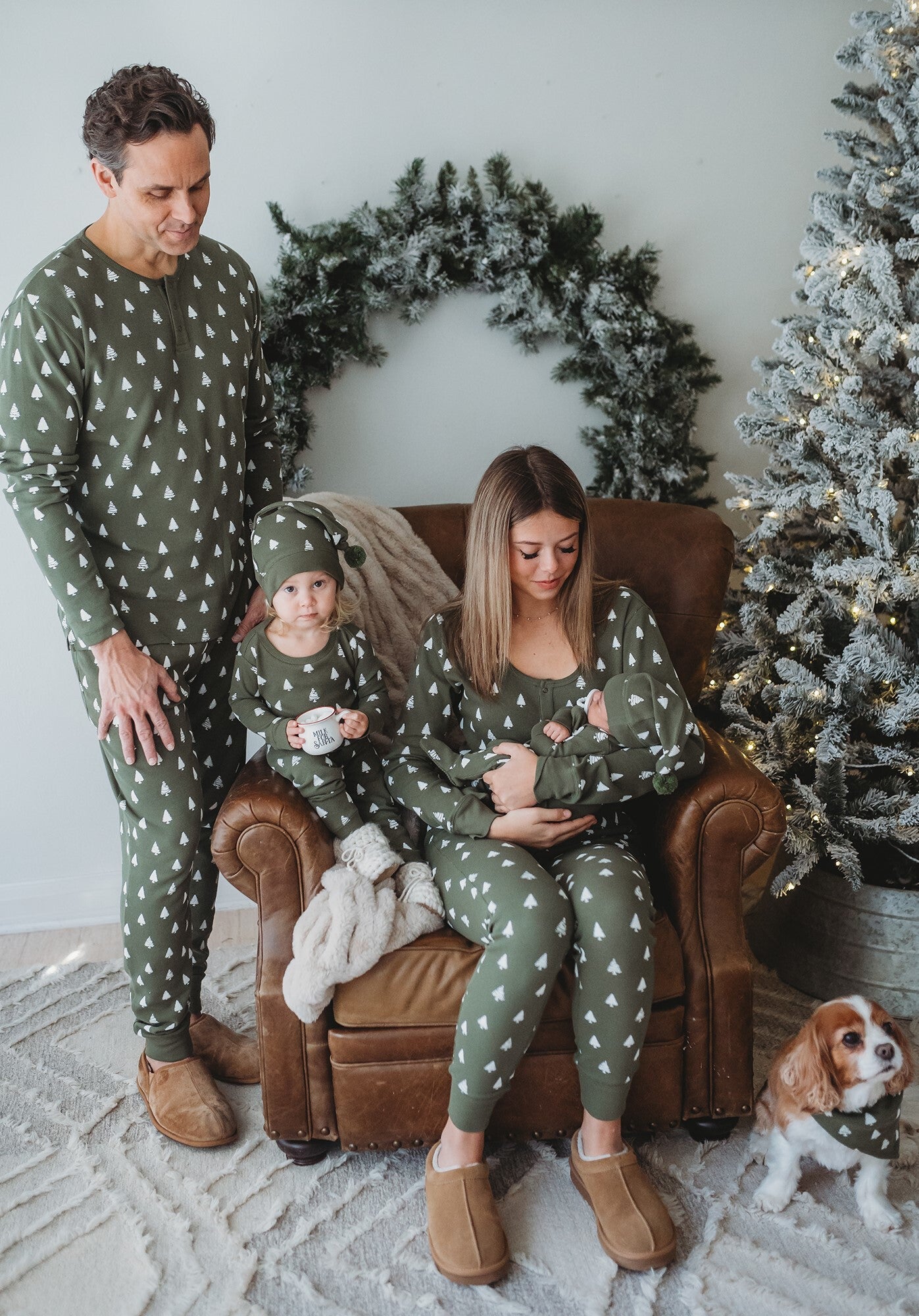 Frosty Pine | Holiday Thermal Zipper Footie & Cap Set