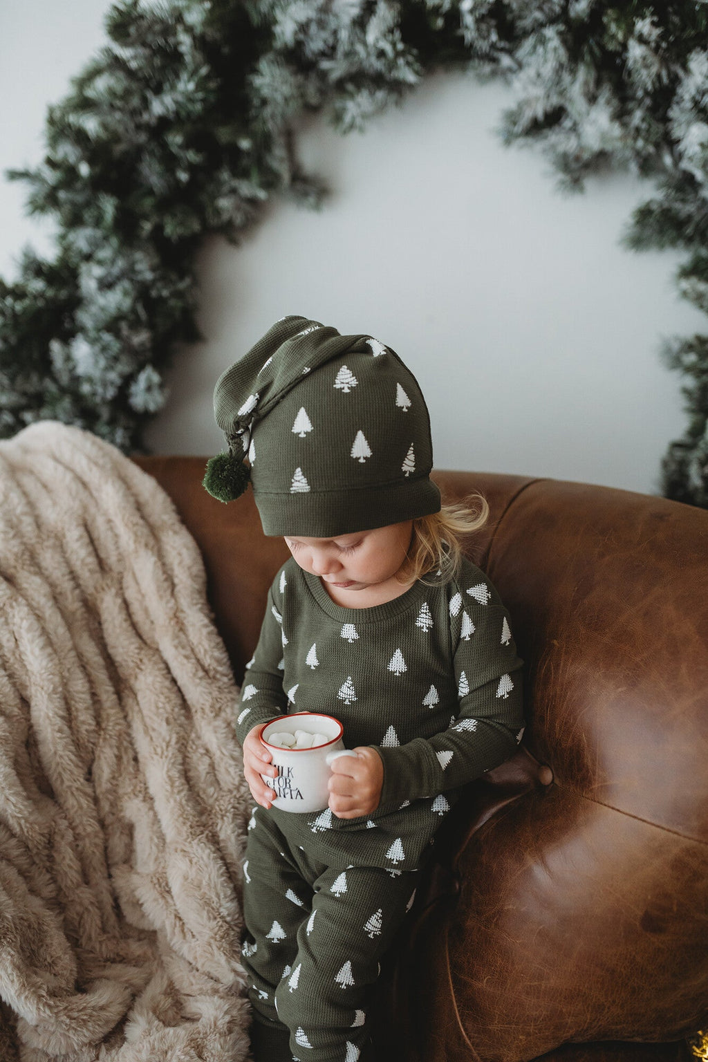 Frosty Pine | Holiday Thermal Long-Sleeve PJ & Cap Set