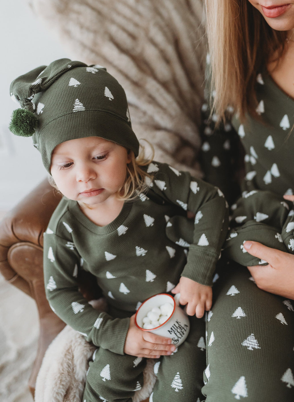 Frosty Pine | Holiday Thermal Long-Sleeve PJ & Cap Set