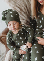 Frosty Pine | Holiday Thermal Long-Sleeve PJ & Cap Set