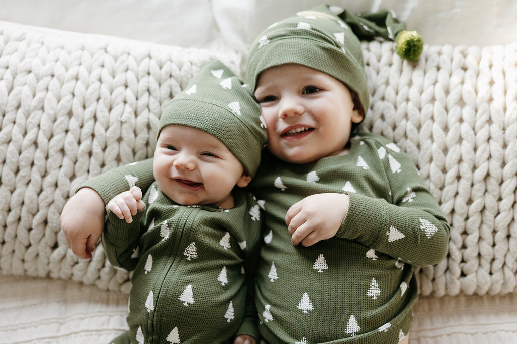 Frosty Pine | Holiday Thermal Long-Sleeve PJ & Cap Set