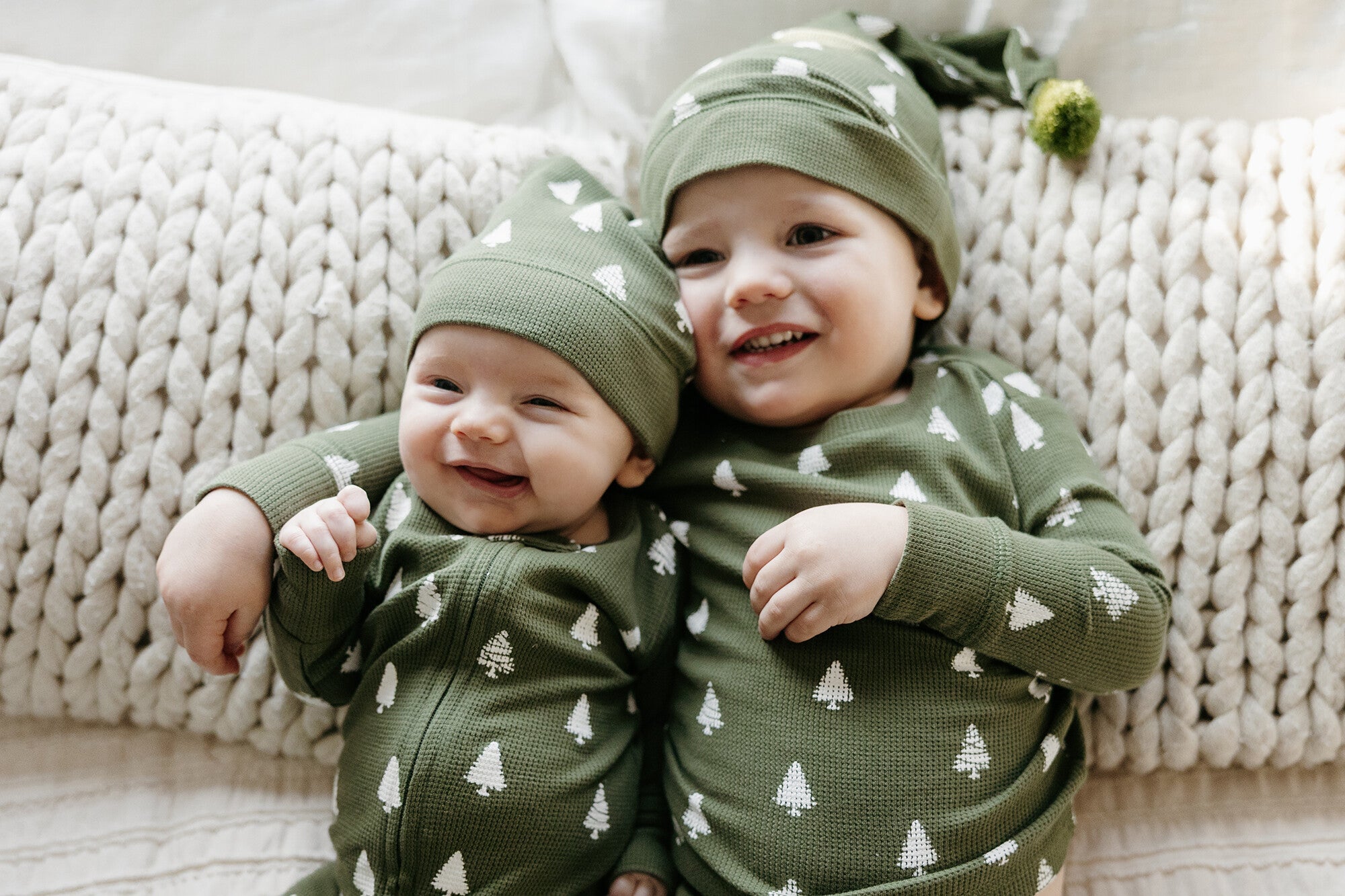Frosty Pine | Holiday Thermal Long-Sleeve PJ & Cap Set