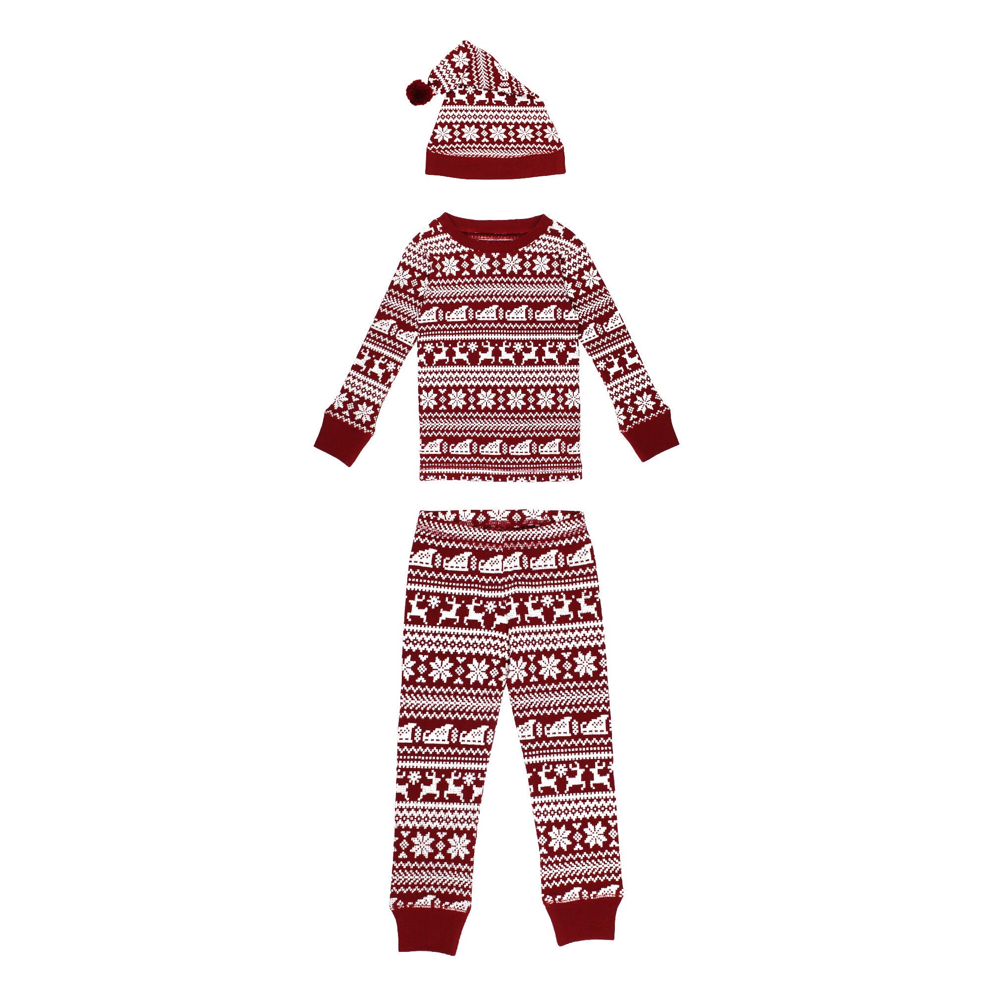 Santa's Sleigh | Holiday Thermal Long-Sleeve PJ & Cap Set